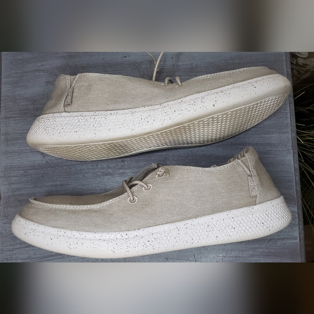 BOBS from Skechers Tan canvas loafers women's size 9 (sa211) - Picture 7 of 12